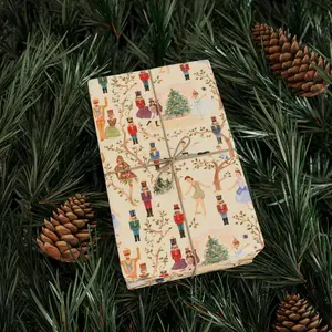 Nutcracker Ballet Wrapping Paper: Ballerinas, Toy Soldiers, Christmas Tree