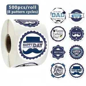 Father's Day Decorative Stickers, 500 Sheets, DIY Father's Day Cards, Envelopes, Seals, Boxes, Gift Wrapping, Perfect for Celebrations