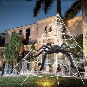 Spider Web Decoration, 1 Count Stretchable Spider Web, Halloween Decoration, Hanging Decor for Home Party & Outdoor [ without Spider]