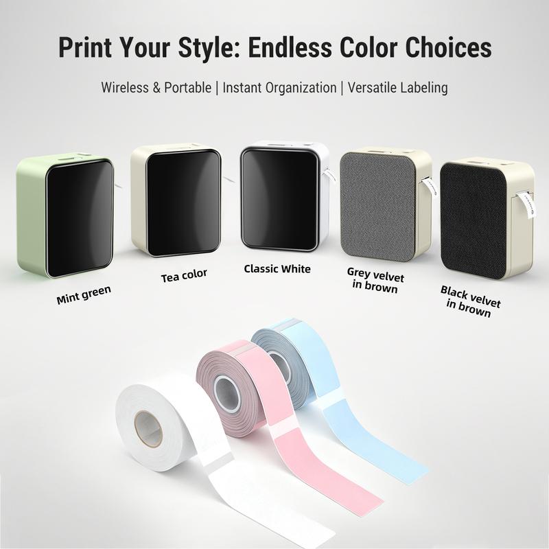 Portable mini label maker, portable wireless printer, thermal label printer. Can print name labels, item labels, and can labels, making it a perfect Valentine's Day gift.