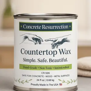 Concrete Resurrection Countertop Wax - Simple Safe Beautiful Food Grade Non Toxic Antimicrobial Wax for Concrete Wood & Metal Surfaces 24 fl oz Made in USA