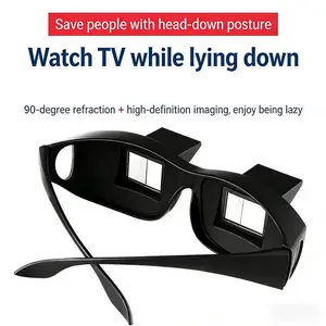 Lazy Prism Periscope Glasses, Bed Fishing Horizontal Lying View Eyewear, Hands-Free Prism Glasses for TV Reading Bed Rest Fishing smart audio vacation wear rectangle frame bluelight woman Plastic