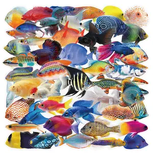 50 Pcs Transparent Fish Stickers - Waterproof Decor for Phone Case, Scrapbook, Luggage, Ideal for DIY Embellishment & Craft Projects reforgedglory