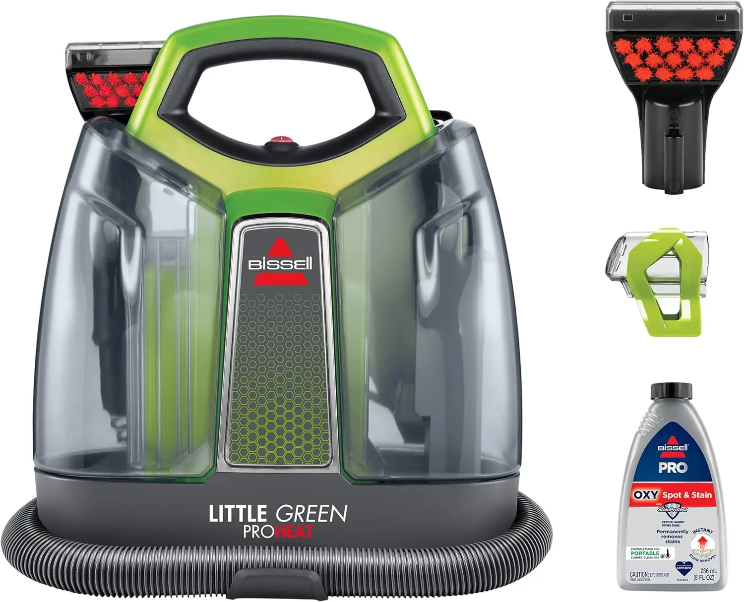 BISSELL Little Green Proheat Portable Deep Cleaner/Spot Cleaner and Car/Auto Detailer with self-Cleaning HydroRinse Tool for Carpet and Upholstery, 2513E