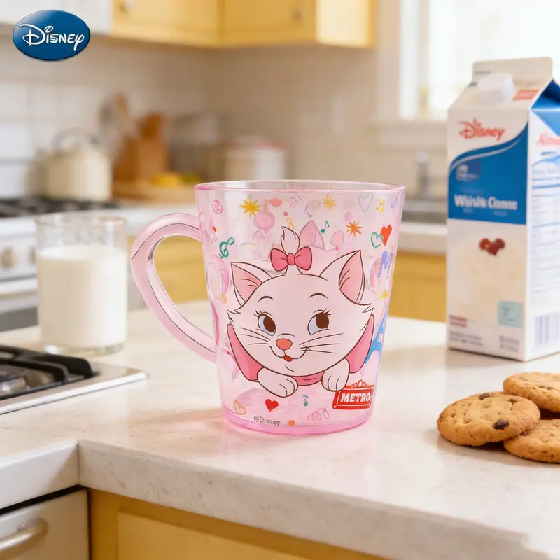 Disney Marie Cat Water Cup, 360ML Drop-Proof Transparent Crystal Abs, Ideal for Toothbrush & Mouthwash, Perfect Gift for Couples, Home Goods