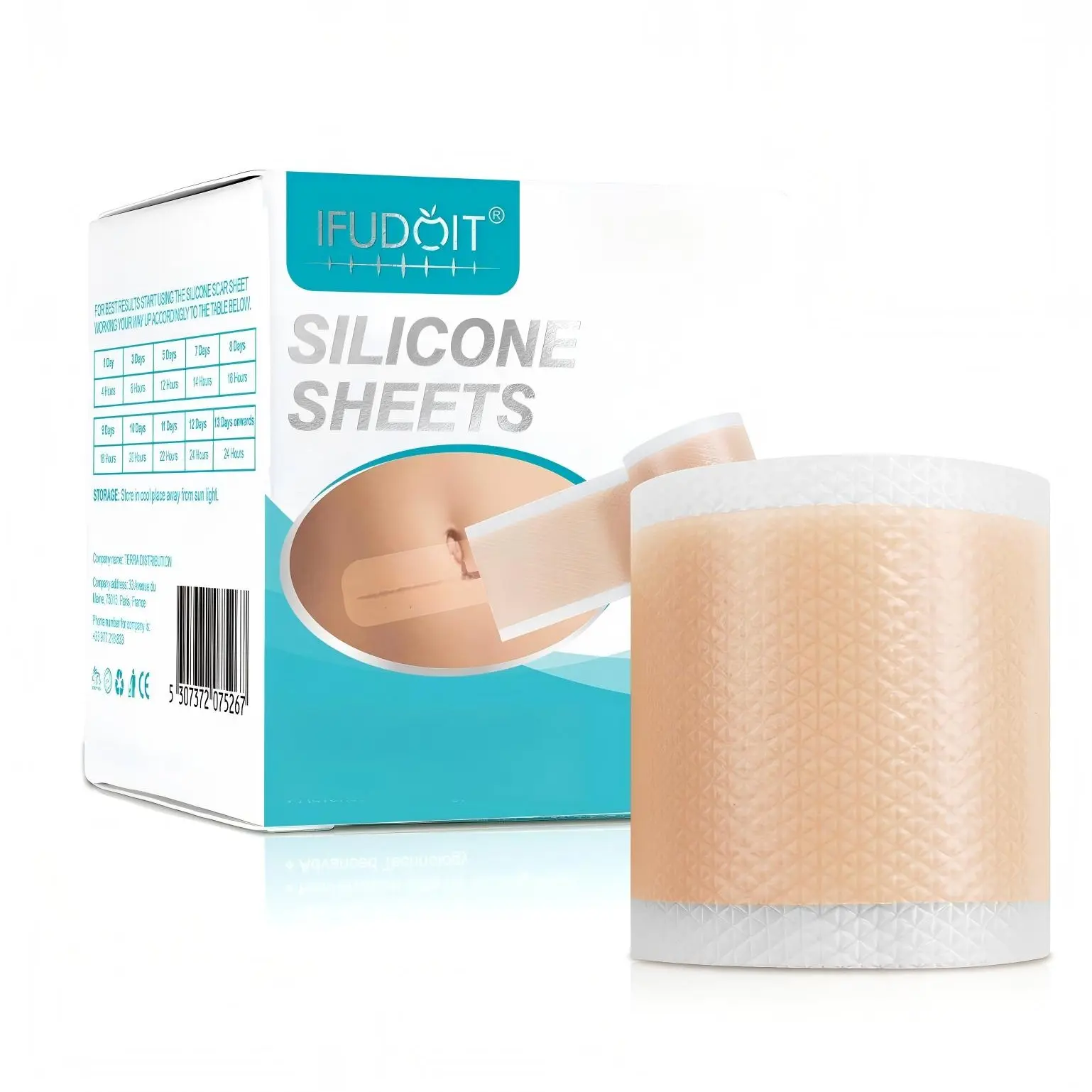 Ifudoit Skin Care Patch, Silicone Material, Silicone Sheet, Silicone Scar Sheets, Silicone Scar Patches, 10 Pieces, No Ca Prop 65 Warning, Ideal for Daily Use, Skincare Essential, Silicone Scar Tape