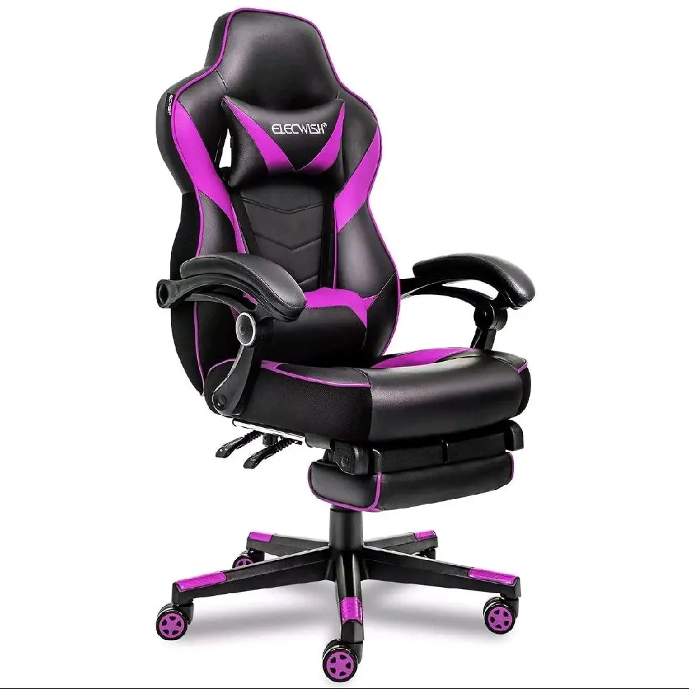 ELECWISH Gaming Chair Massage Swivel Office Chair Computer Seat with Footrest