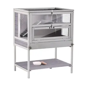 Aivituvin-AIR25 Anti-Chewing Wooden Hamster Cage | Metal Iron Frame