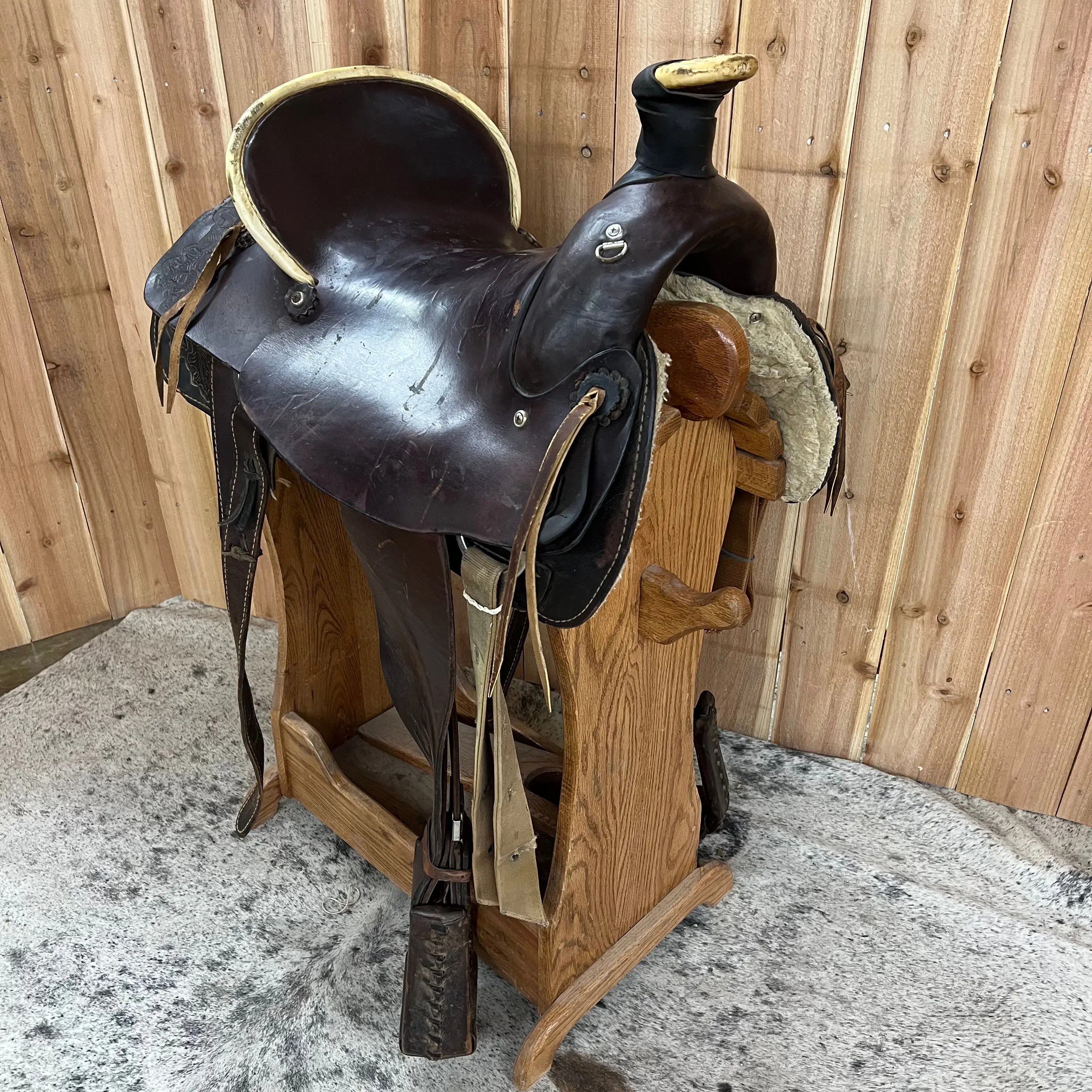 Used K and B Saddlery A Fork Ranch Saddle, 17" Seat