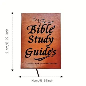 Brown Leather Christian Faith Journal, Elegant Bible Study Guide Notebook with Reflection Prompts, Ideal Religious Gift for Believers for Baptism, Christmas