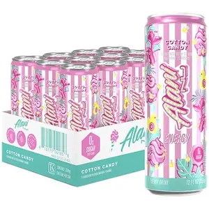 Alani Nu Energy Drink - Cotton Candy (12 Drinks, 12 Fl. Oz. Each)