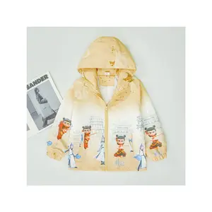 NewBoys' Cool Gradient Windbreaker - Nezha Themed Spring/Autumn Jacket, Fashionable High Quality Rain Coat for Kids & Toddlers, Stylish Outdoor Wear