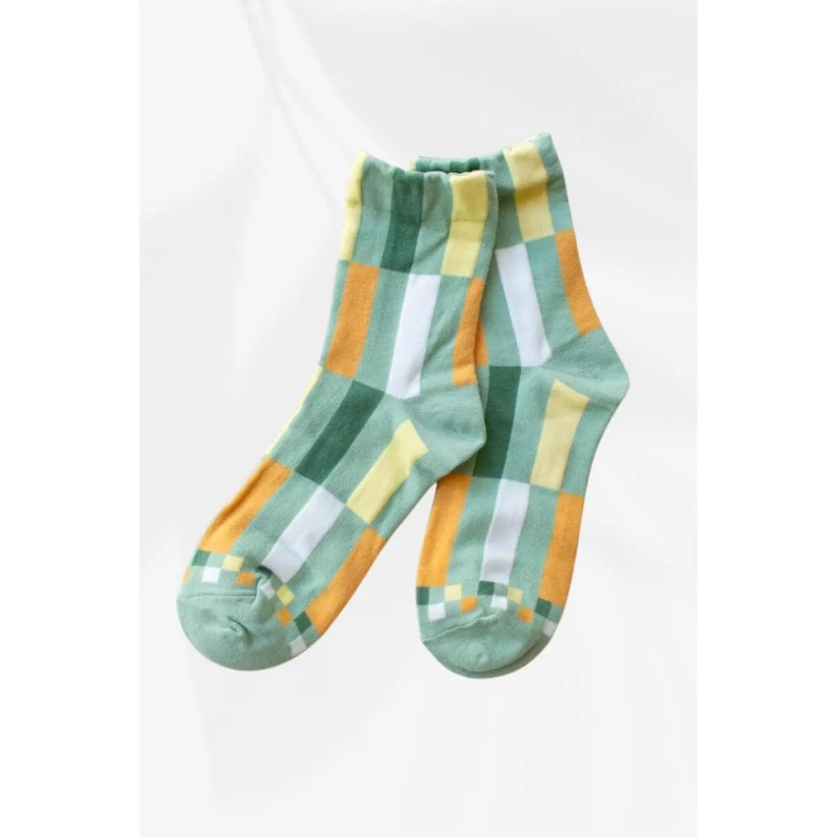 Vertical Color Blocks Casual Socks