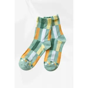Vertical Color Blocks Casual Socks