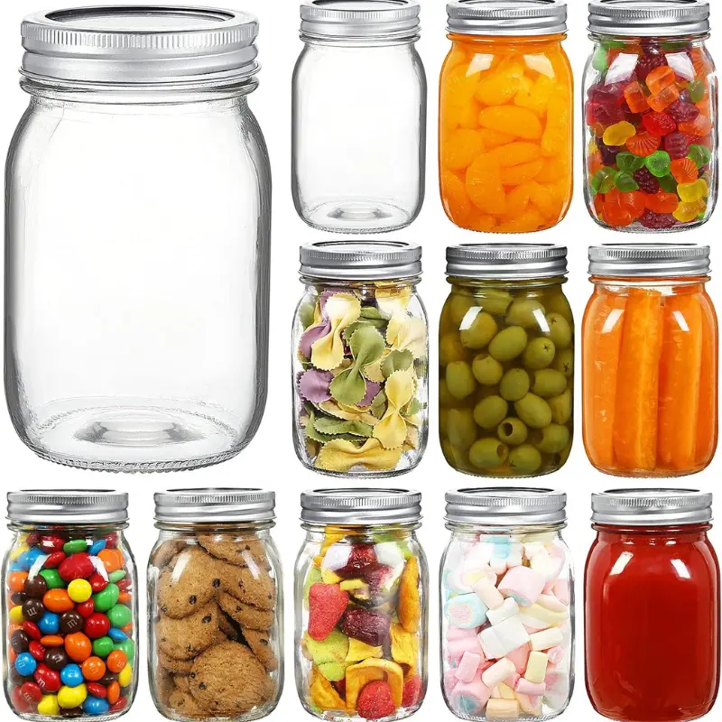 Regular Mouth 16-Ounces Mason Jar with Lids and Bands (12-Units), 12-Pack, AS SHOWN ,Glass canning jars with airtight lids, Mouth mason jars 12 pack