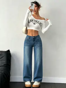 Women's Casual Sweatpant Jeans, Womenswear Comfortable Bottoms for Daily Wear