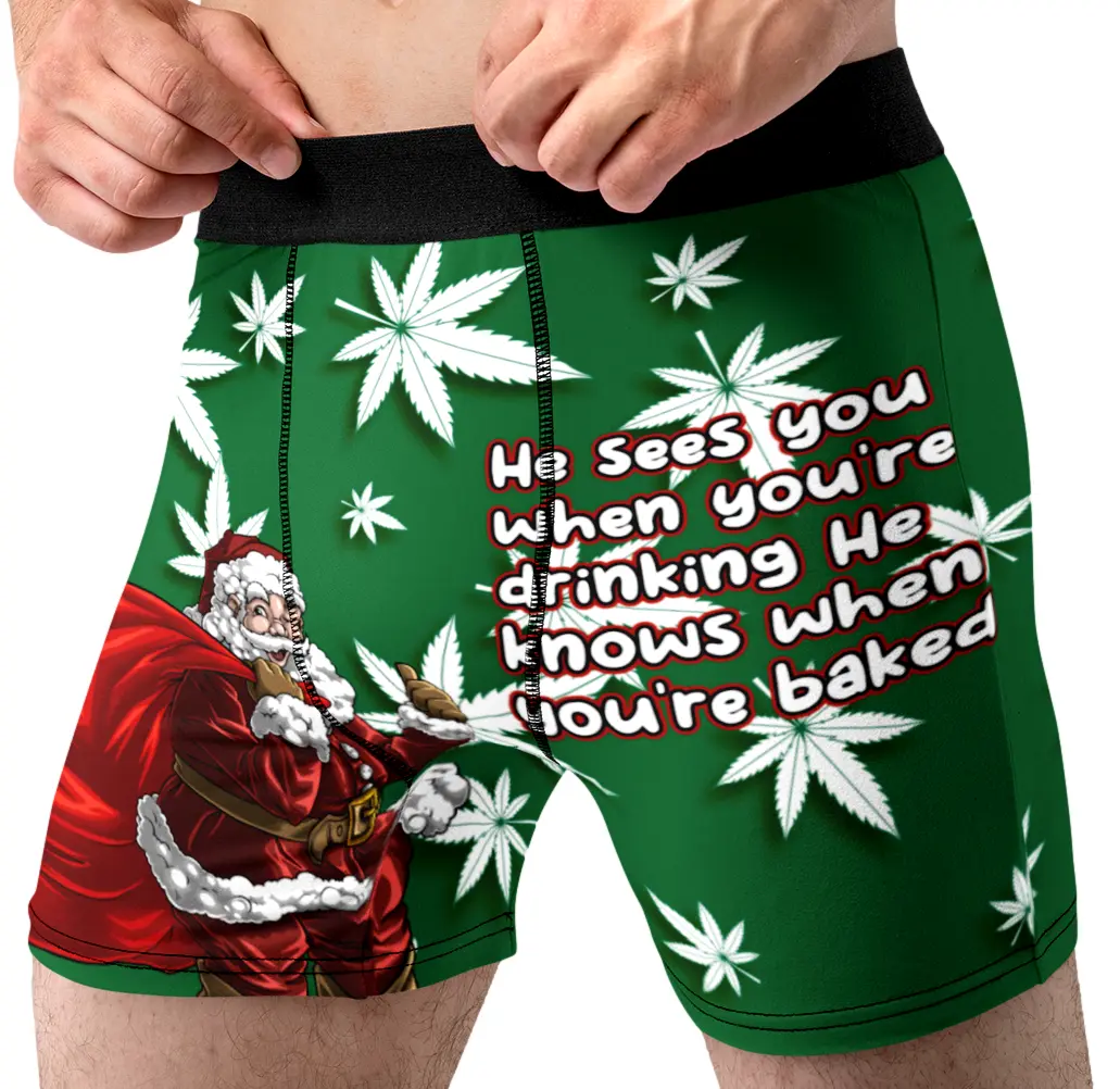 Random Stock Apparel Baked Santa Boxer Briefs Funny Christmas Gift