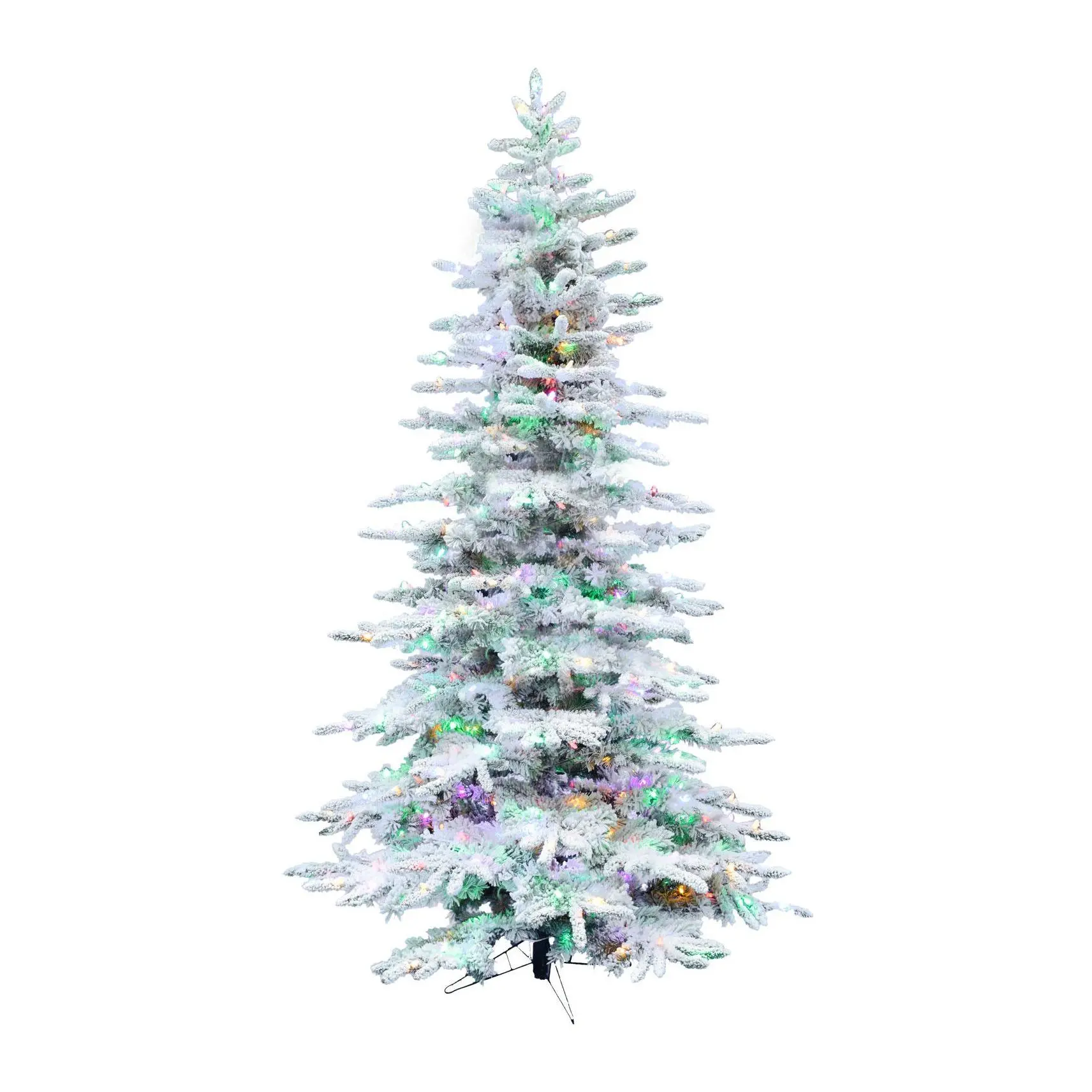 Fraser Hill Farm 10-Ft. Flocked Mountain Pine Christmas Tree w