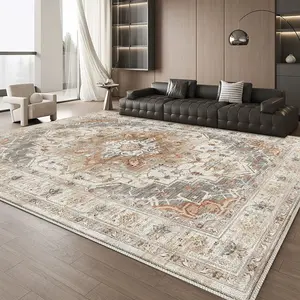 Velvet Rug with Simple Design Elements, Interchangeable Deep and Light Colors, Soft and Comfortable, Ideal for Living Room and Bedroom, Boho Area Rug