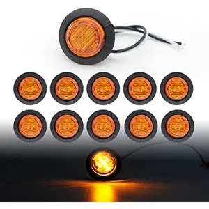 10-Pack 3/4" LED Clearance Lights – 12V Round Side Marker for Trucks Trailers Vans Boats Holiday Gift