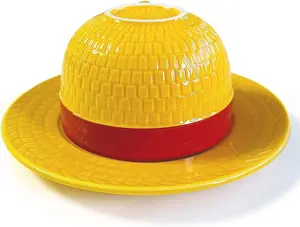 New Version Novelty Creative Anime Heavy Ceramic Coffee Straw Hat Mug Set Anime Lights