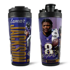 Official Lamar Jackson Baltimore Ravens 4D 26oz Ice Shaker