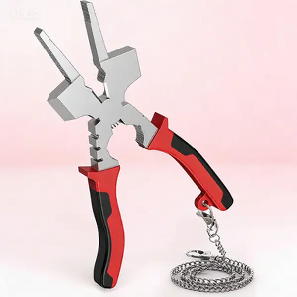 All-In-One MIG Welding Pliers with Retention Chain, 8-Inch Measurable High-Carbon Steel Tool, Anti-Rust Professional Welding Pliers for MIG Welding, Durable Welding Hand Tool with Chain Keeper