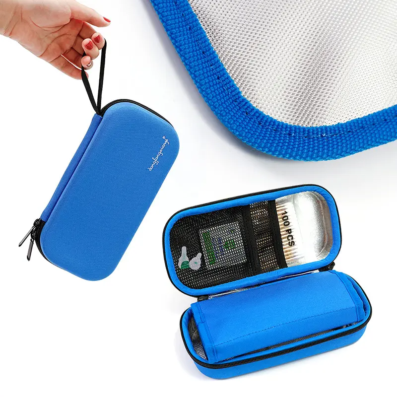 glp 1 travel cooler Peptide Travel Case - EVA Insulated Med Organizer for GLP-1, Vials & Swabs  | TSA Approved