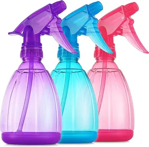 Spray Bottles (3-Pack, 12 Oz) Water Spray Bottle for Hair, Plants, Cleaning, Cooking, BBQ, Cats, - Empty Spray Bottles - BPA-Free - Multicolor   Set Pet Plastic Transparent Adjustable