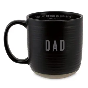 212 MAIN 20oz Textured Black Ceramic Reusable Coffee Cup - Dishwashable Washable Drinkware Mug, Encouraging Message, Ideal for Dads, Reuse-Friendly Kitchenware