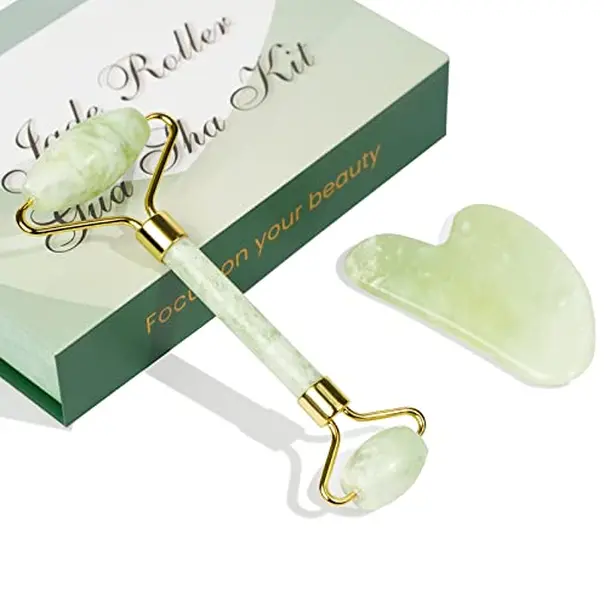 Gift Box | Facial & Body Massage Roller Natural Quartz, Manual Gentle Skincare Tool Daily Comfort Relaxing Help Absorbing Nutrients from Serum