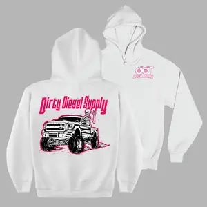 Dirty Diesel Supply Pink Diesel Truck Pattern Men's Hoodie Pullover Long Sleeve Casual Top Sweatshirt Retro Style Best Friend Style Unisex Autumn Clothing