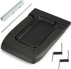 Dark Grey Center Console Cover Armrest  w/Base for 2001-2006 Silverado, 2002-2006 Cadillac Escalade/Chevy Avalanche,  Sierra Yukon XL, 1500 2500, Replace 19127364, 19127366