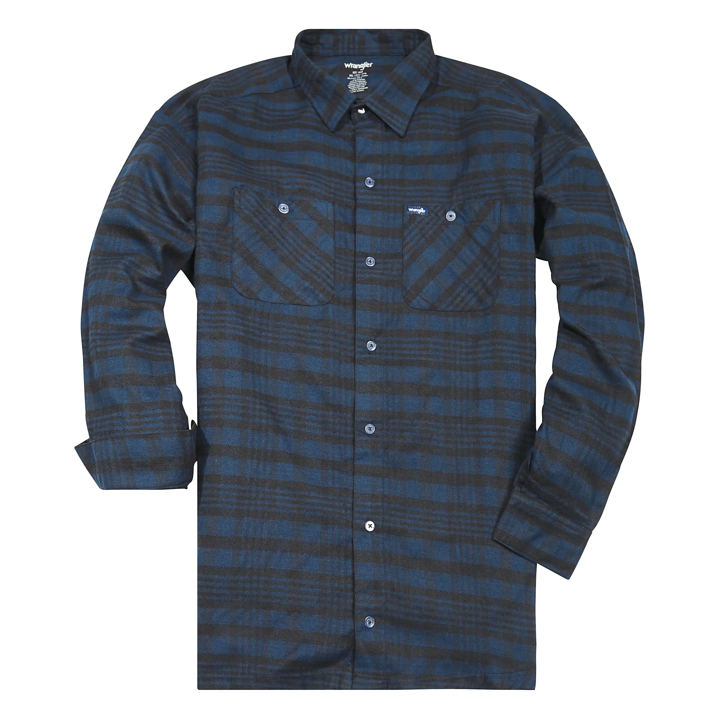Wrangler Mens Big And Tall Flannel Button Down Plaid Shirt