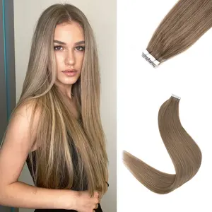 Vlasy Mini Tape In Straight Hair Extensions Human Hair Natural Invisible Skin Weft Extensions highlight extent ions