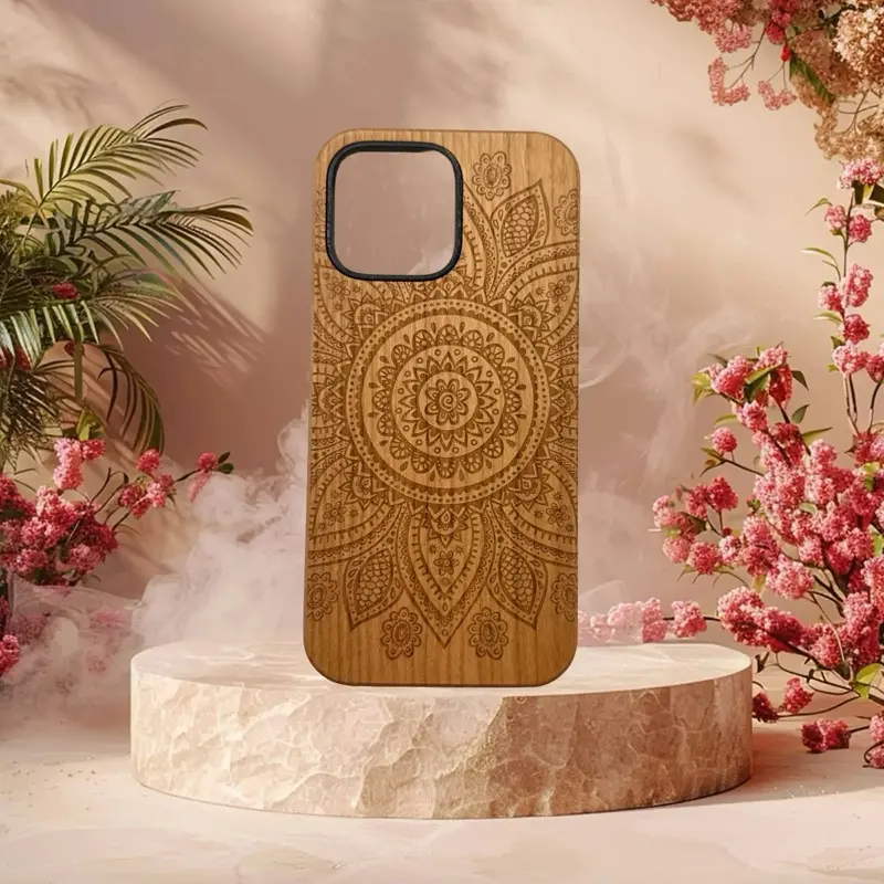 Engraved  wood  phone cases