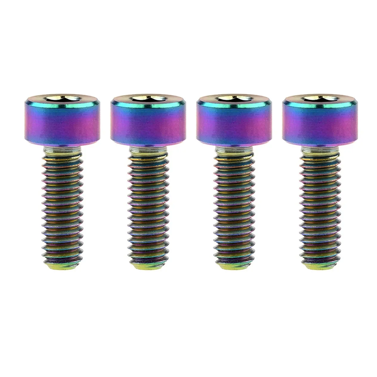 Titanium Cap Allen Socket Head Bolts M4 10 12 15mm Screw Pack of 4 (M4x12mm, Multicolored)