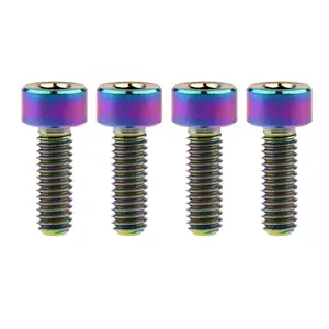 Titanium Cap Allen Socket Head Bolts M4 10 12 15mm Screw Pack of 4 (M4x12mm, Multicolored)