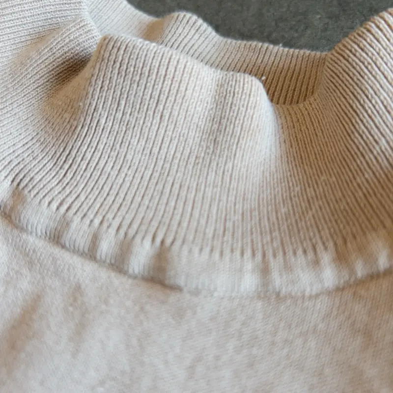 Pendleton Ladies' Medium Petite Mock Neck Sweater, Tan Cream Beige Merino Wool, Cozy Y2K Top
