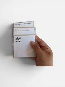 Campus Charm Studio WTF Moment Snarky Notepad Set - 3 Compact Desk Size Notepads with Snark Phrases for Bold Humor Gifts