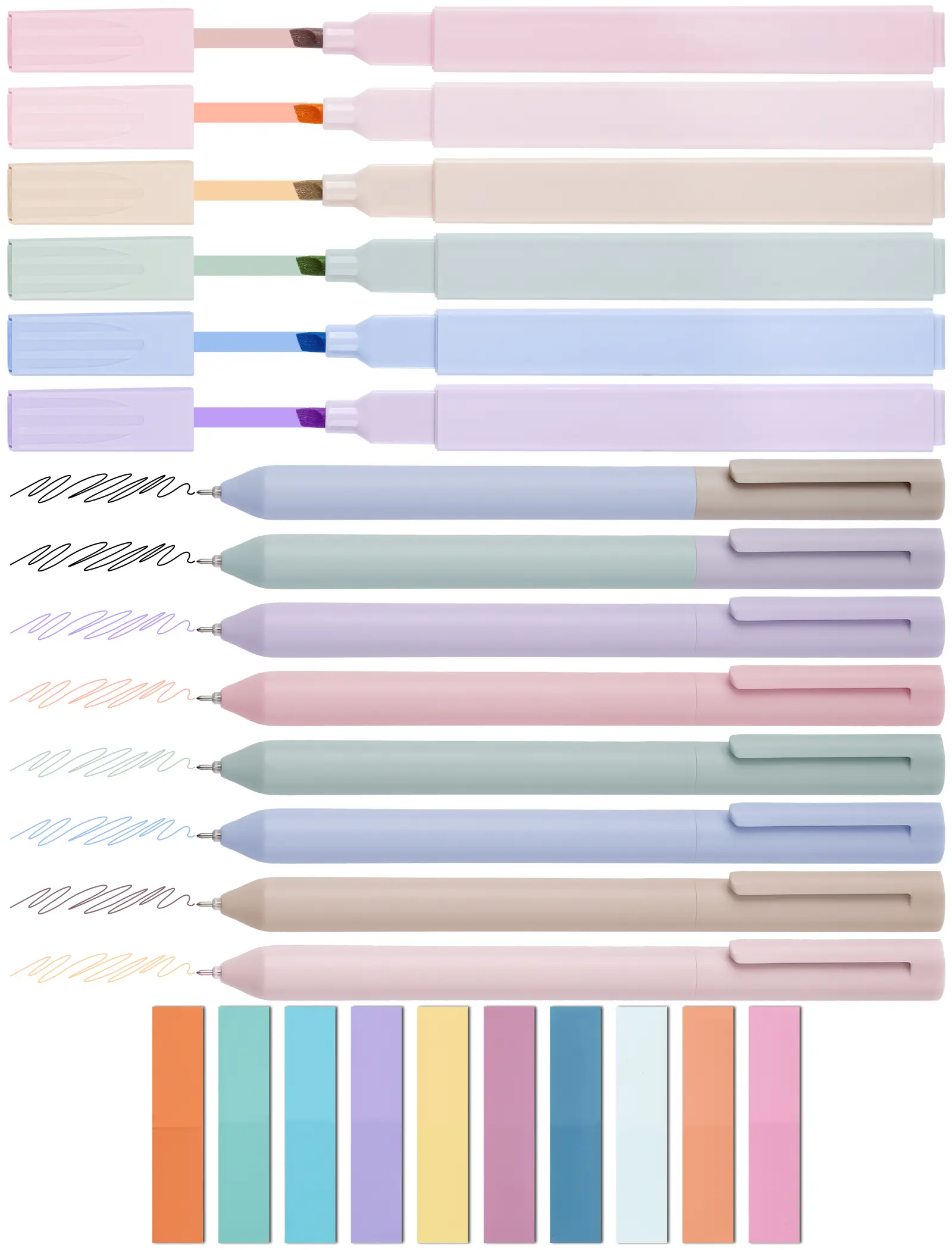 NiArt 14-Piece Morandi-Colored Bible Highlighter Marker Set with Sticky Notes, Smooth Writing Pen, Cap Clip - Bible Study Supplies for Journal Study, Encourages Note-Taking (Office Stationery)