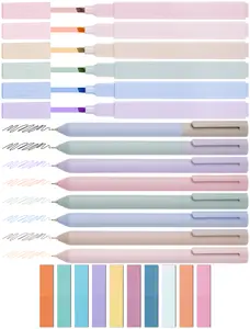 NiArt Bible Highlighters and Pens Set of 14-Morandi-Colored Ink Highlighters,Sticky Notes Set Supplies Kit Journal study accessory pastel book