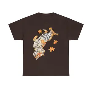 Adorable Lazy Tiger Graphic T shirt for Casual Wear