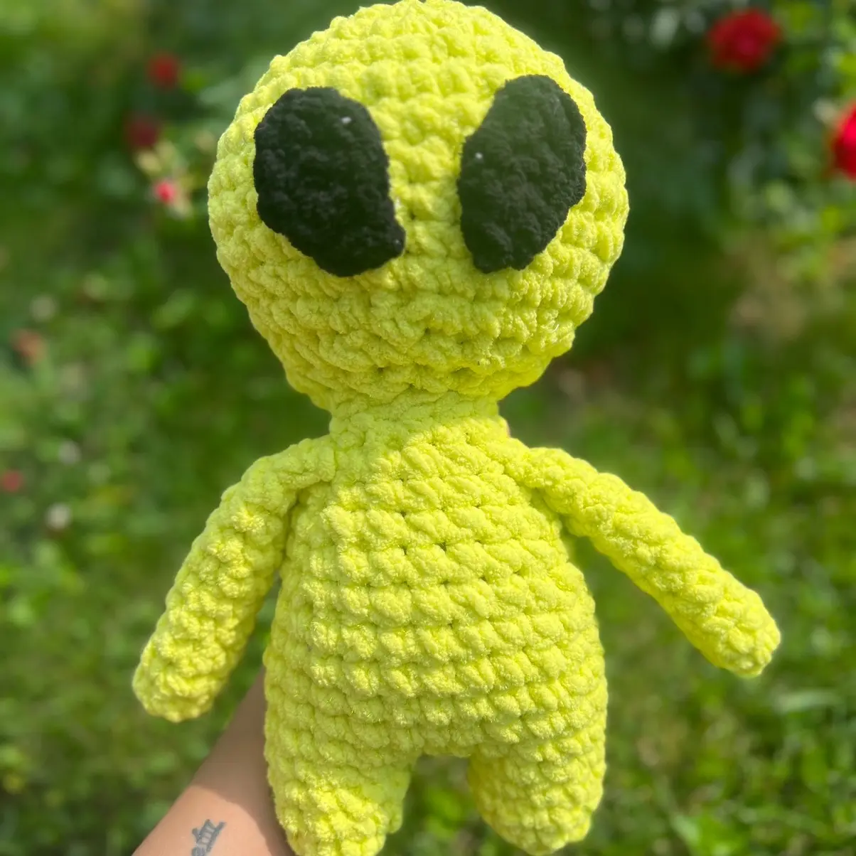 Jumbo Alien Plushie | Handmade Crochet Amigurumi Space Buddy
