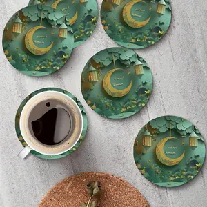Ramadan Coasters Islamic Decor - 6 Unique Wooden Coasters for Ramadan Mubarak, RamadanHomeDecor，IslamicHomeDecor，RamadanTableDecor