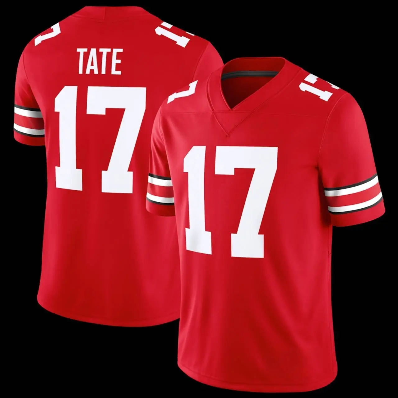 Unisex Football 17 Tate Ohio State Buckeyes College Team Game Jersey - Scarlet