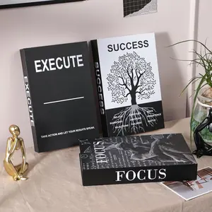 Motivational Desk Decor Set, 3 Counts/set Faux Book Ornament, Decorative Book for Home Office Decor, Fake Book for Bookshelf, Office Desk Decor, Decoration Items