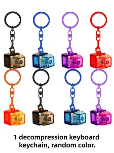 Creative Keyboard Key Keychain, Stress Relief Fidget Keychain, Single Button Finger Press Keychain, Fun and Unique Accessory