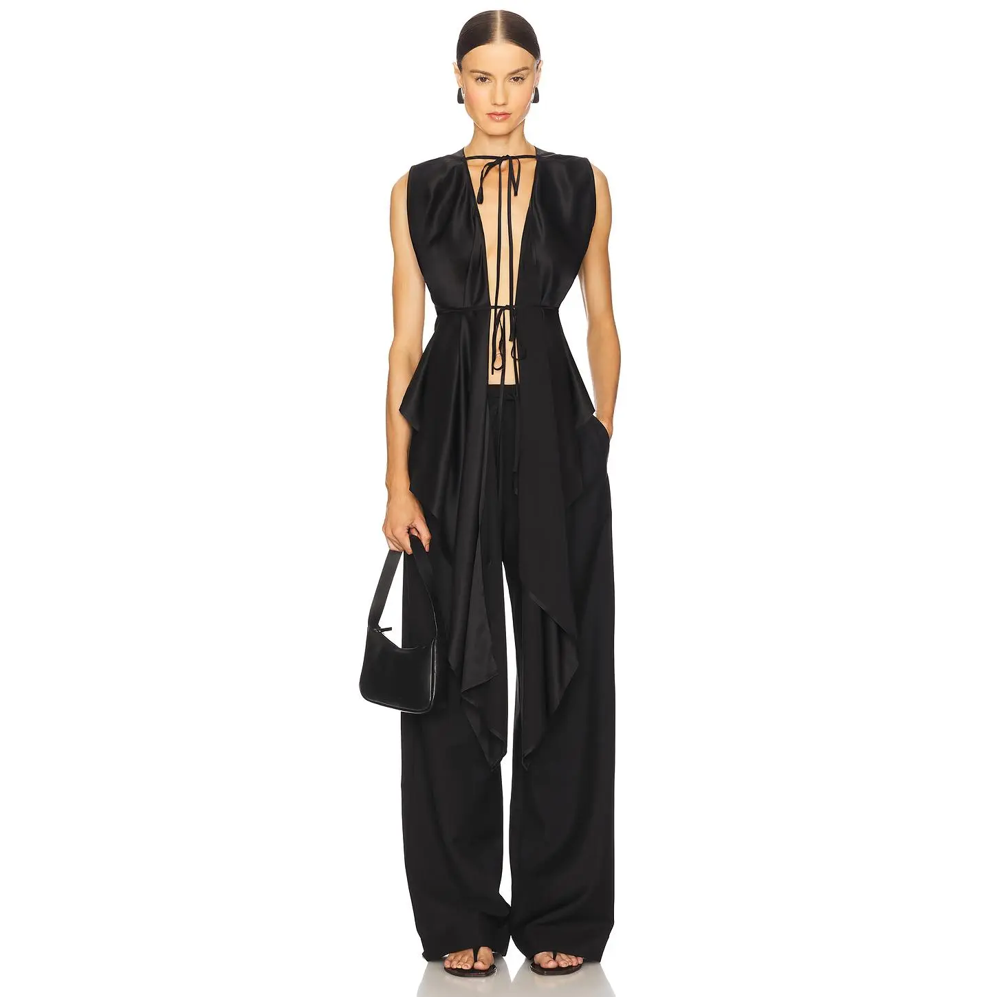 Helmut Lang Scarf Drape Top in Black