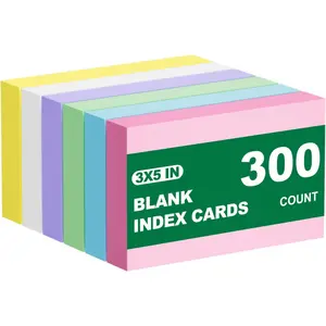 300 Count Blank Index Cards 3x5 Notecards Flashcards for Studying Colorful Flash Cards Blank 3 by 5 Neon unlined Index Cards Bulk Small Cute Cards Pretty Study Flashcards 3 x 5 Note Cards 6 Pack of 50